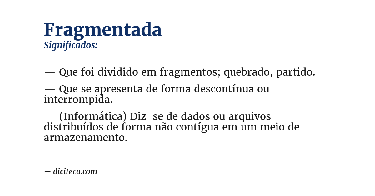 Significado de fragmentada