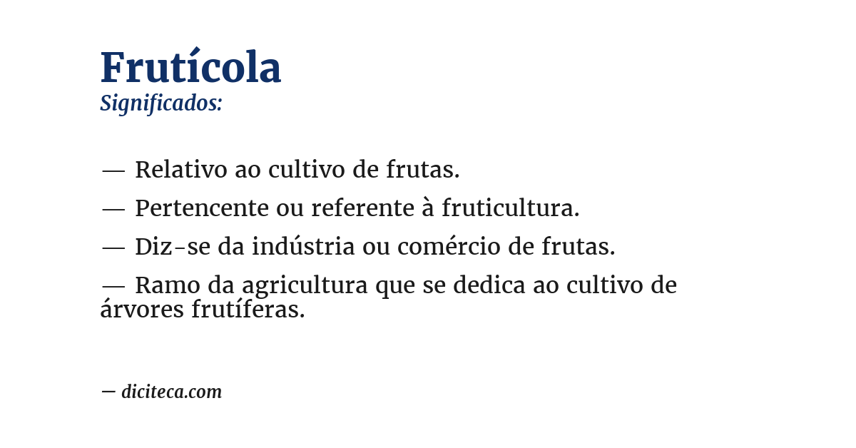 Significado de frutícola