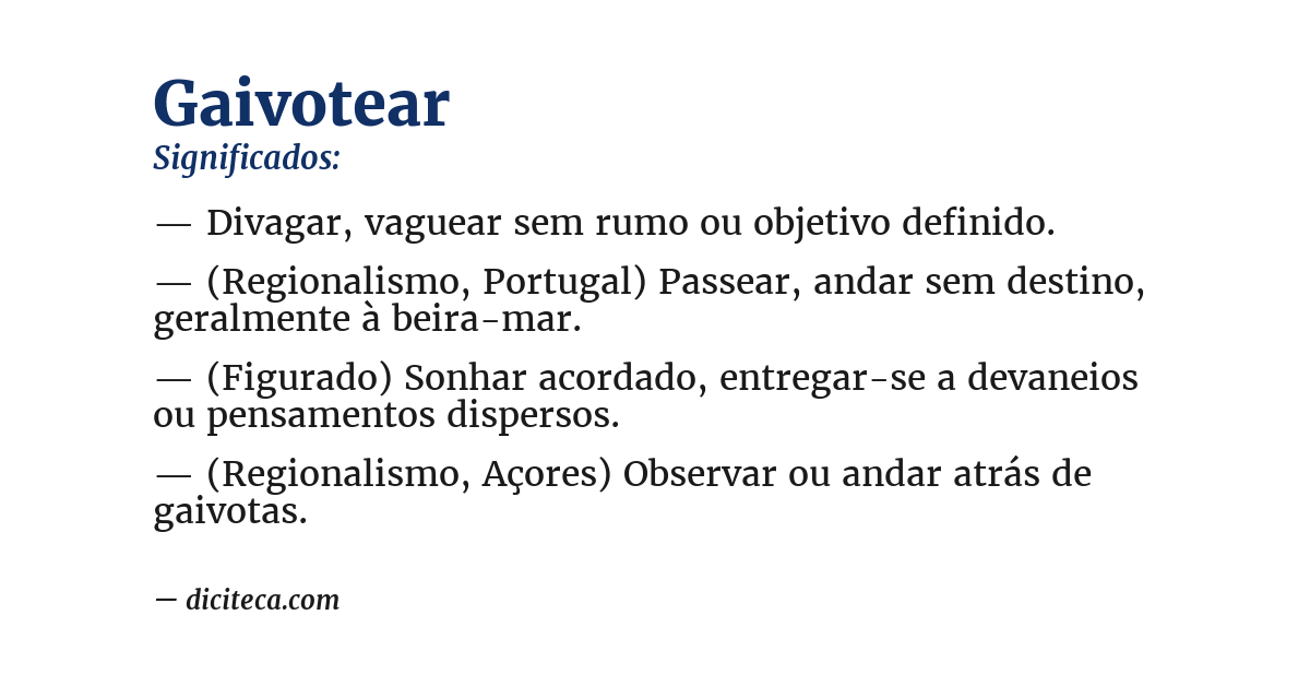 Significado de gaivotear