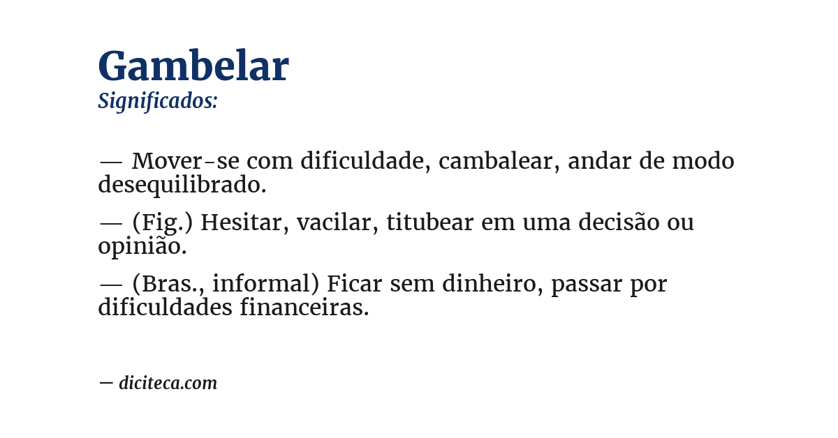 Significado de gambelar