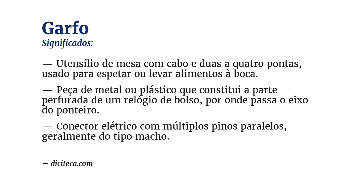 Significado de garfo