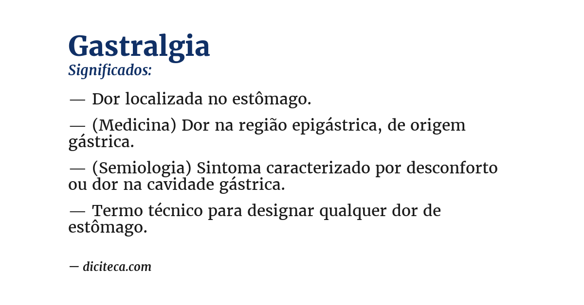 Significado de gastralgia