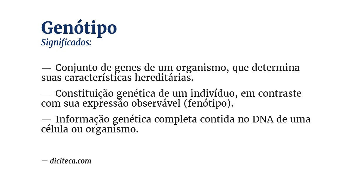 Significado de genótipo