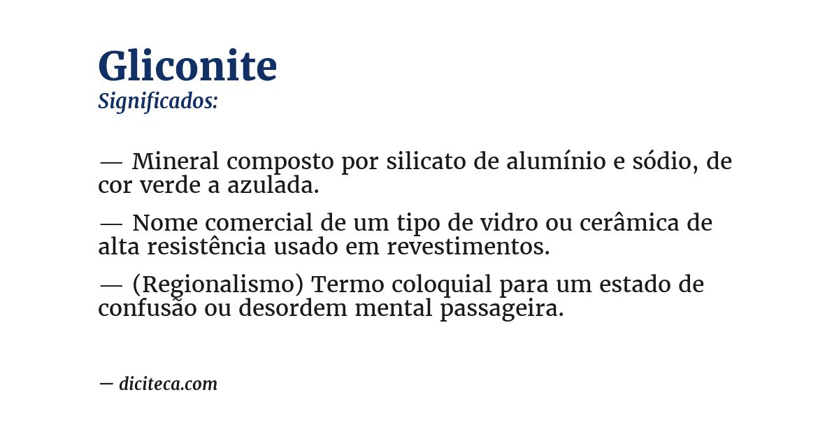 Significado de gliconite