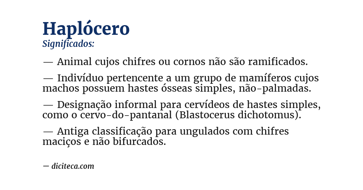 Significado de haplócero