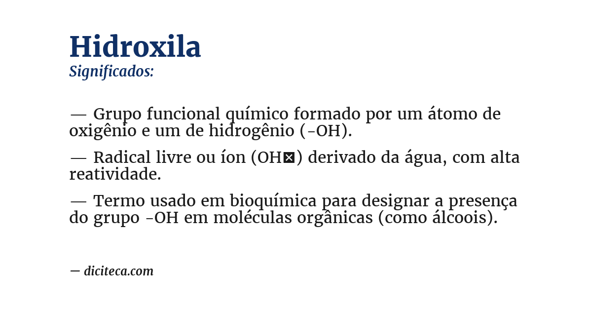 Significado de hidroxila