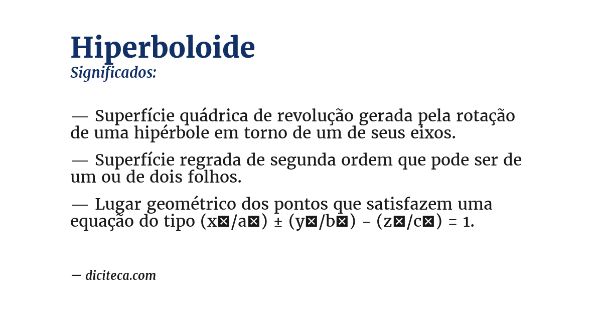Significado de hiperboloide
