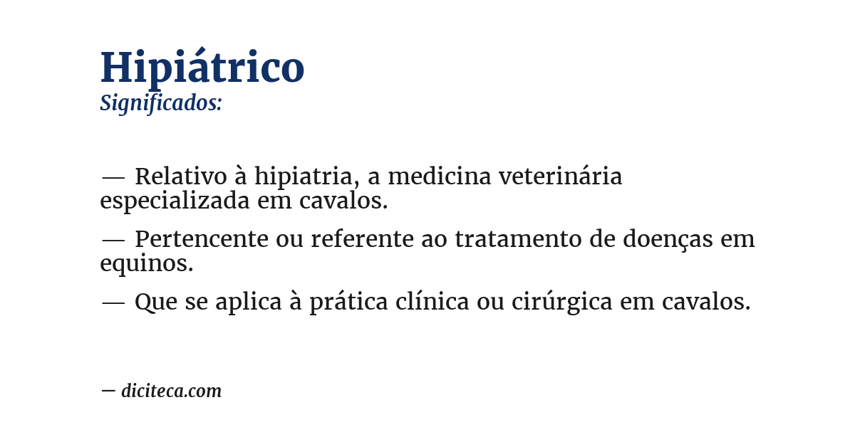 Significado de hipiátrico