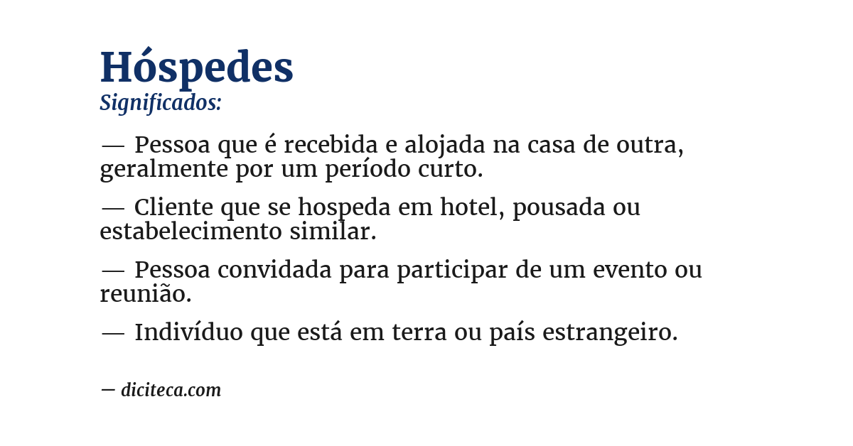 Significado de hóspedes