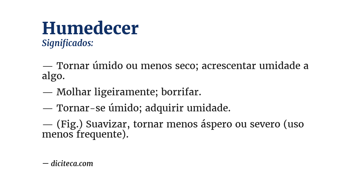Significado de humedecer