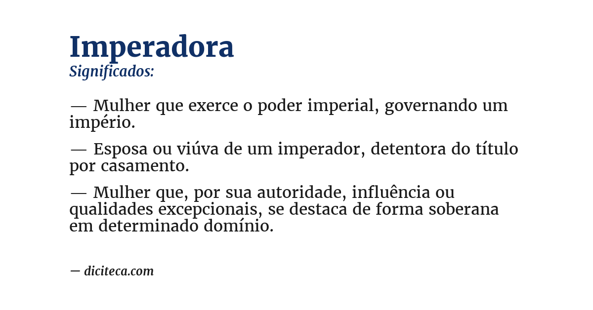 Significado de imperadora