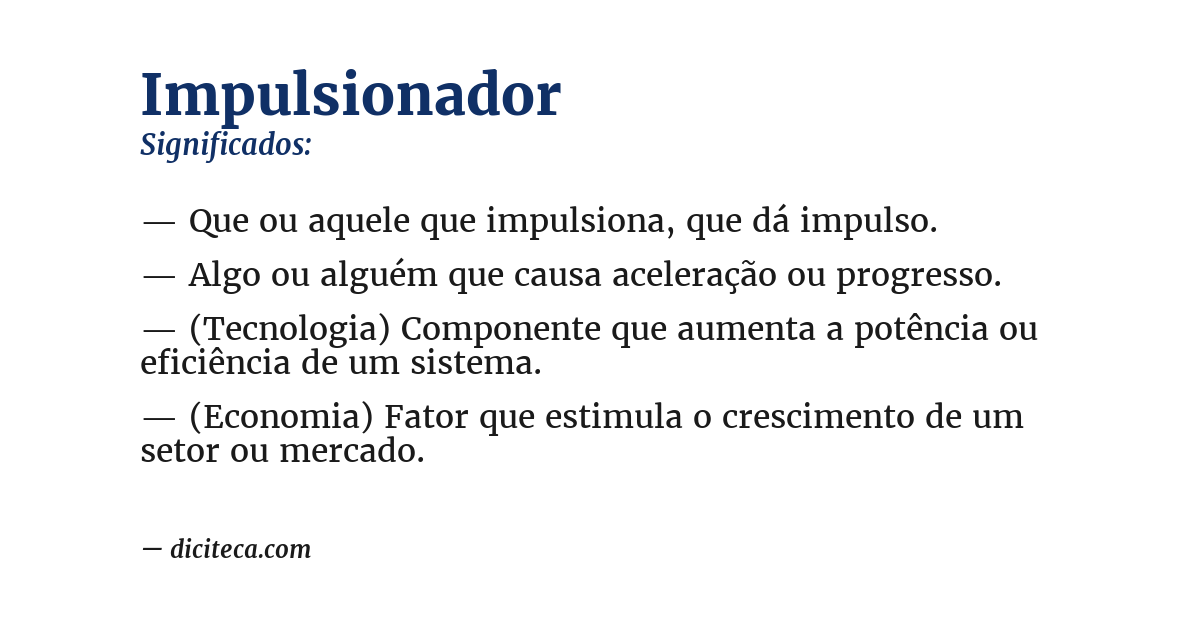 Significado de impulsionador