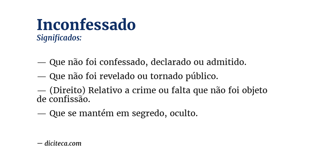 Significado de inconfessado