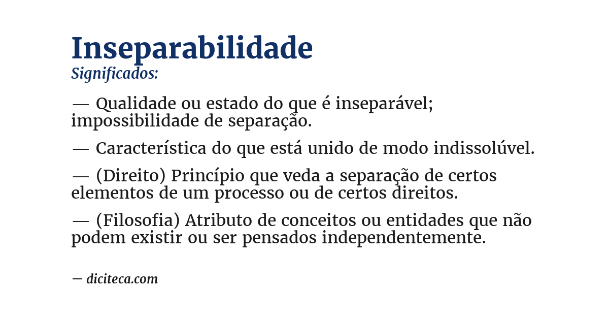 Significado de inseparabilidade