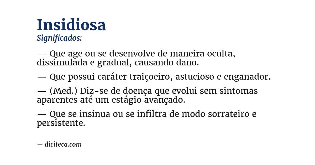 Significado de insidiosa