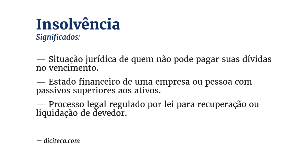 Significado de insolvência