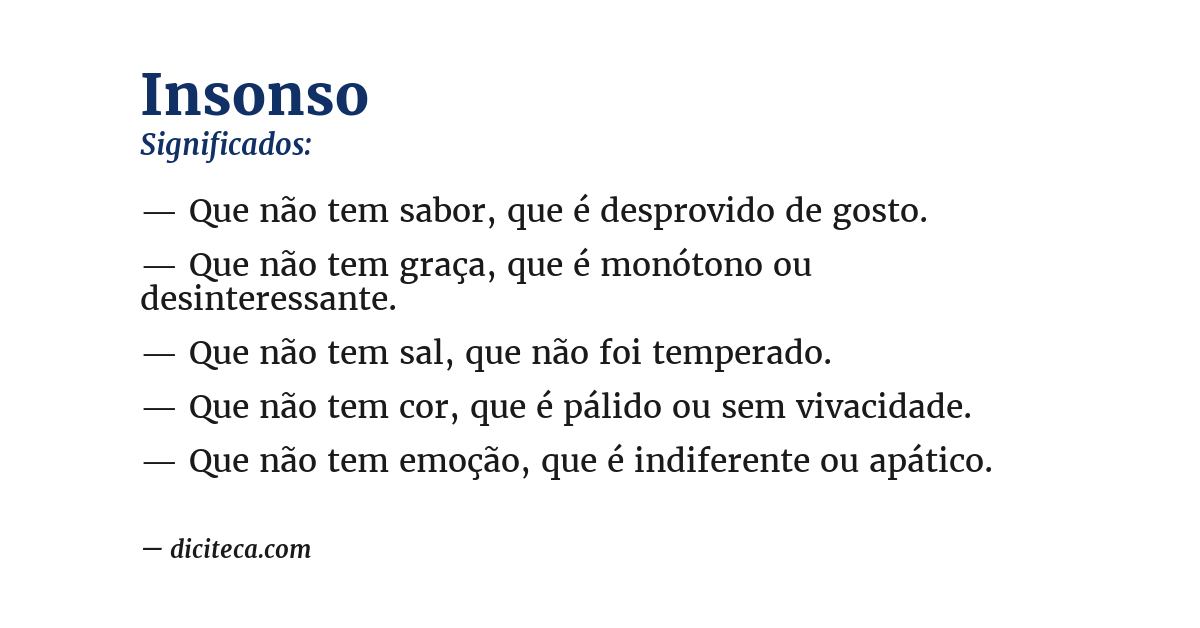 Significado de insonso
