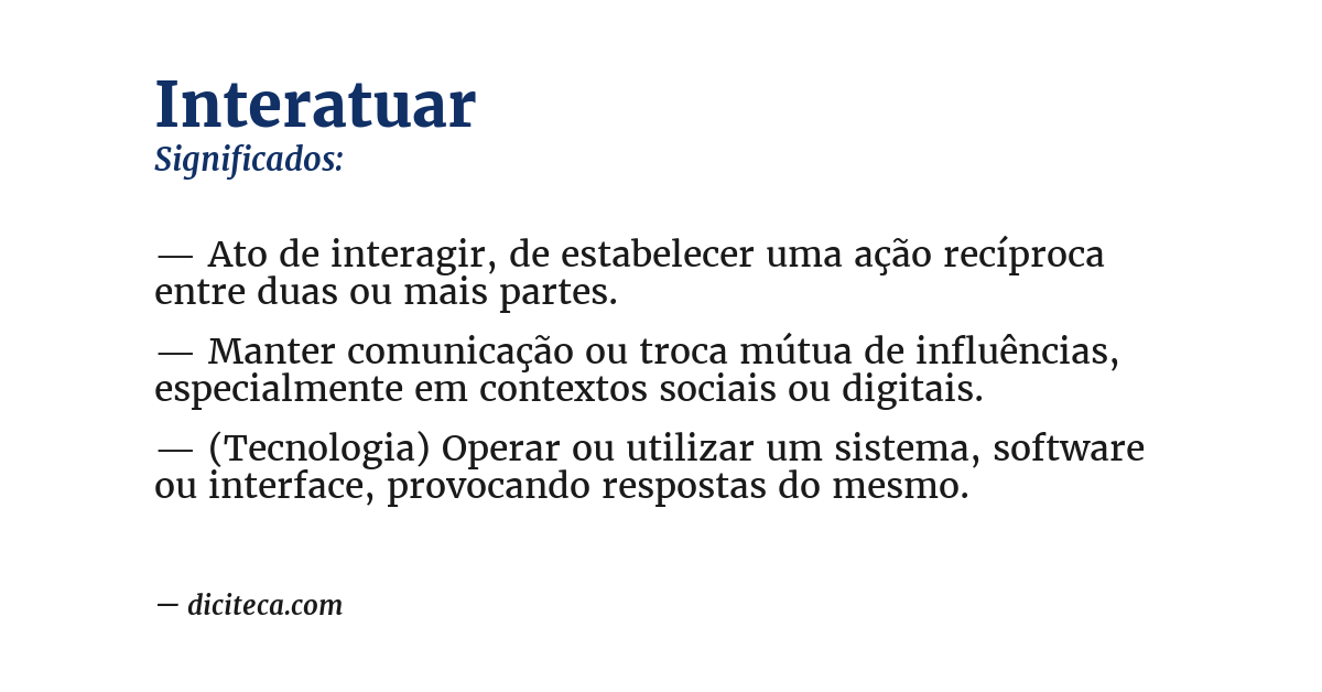 Significado de interatuar