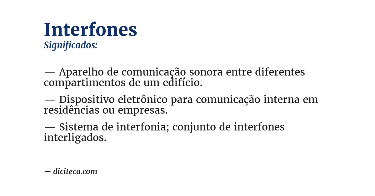 Significado de interfones