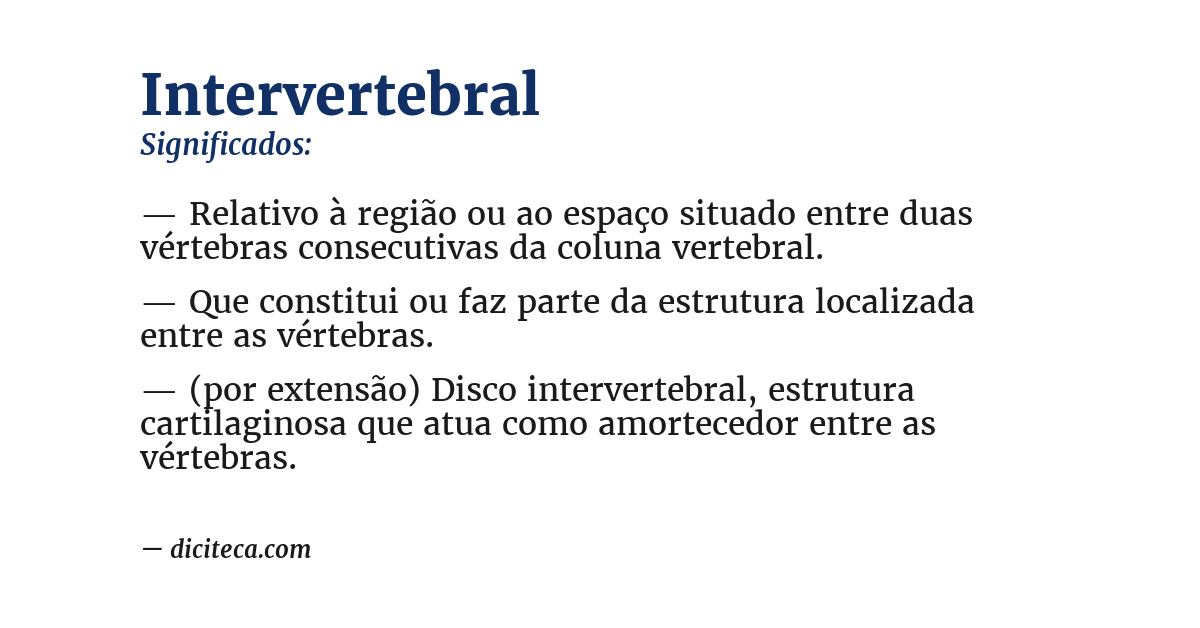 Significado de intervertebral