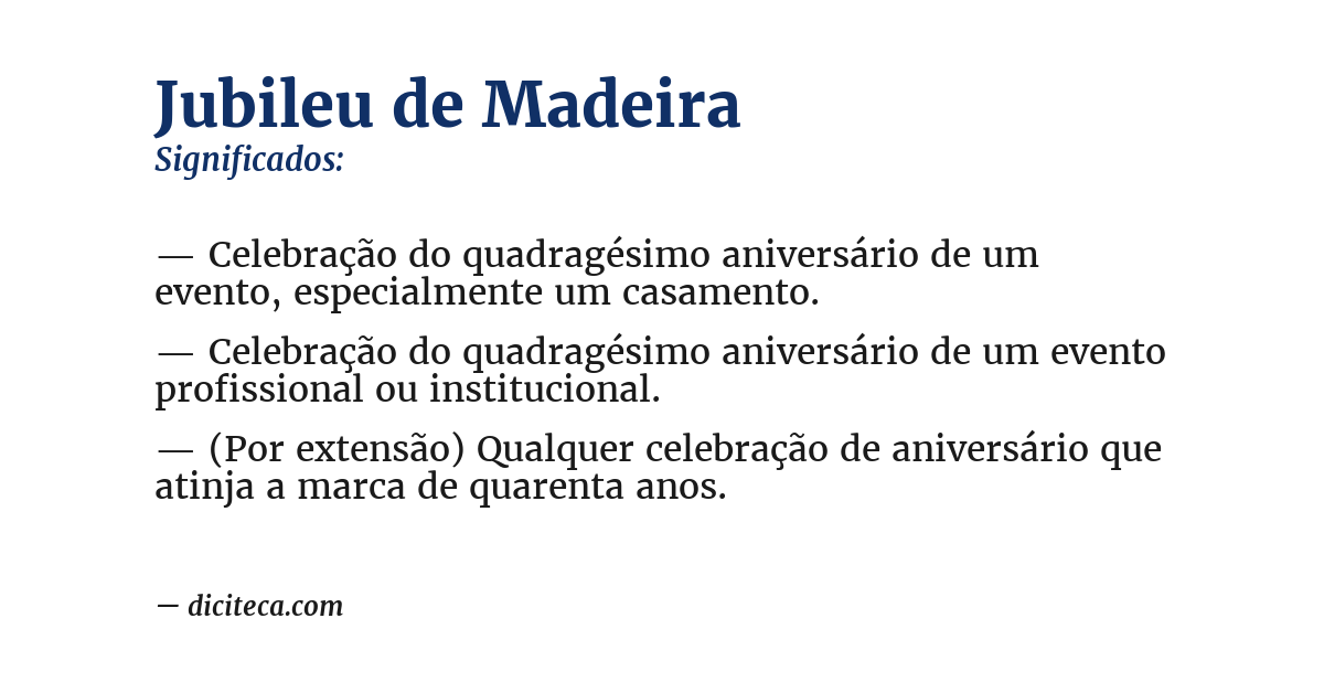 Significado de jubileu de madeira