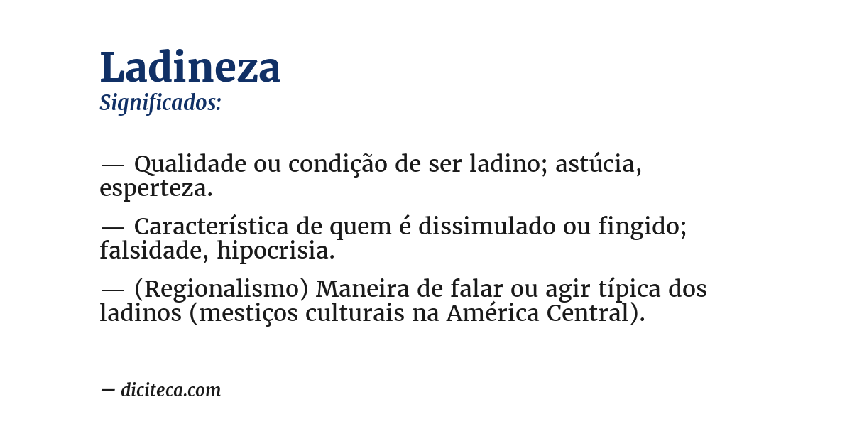Significado de ladineza