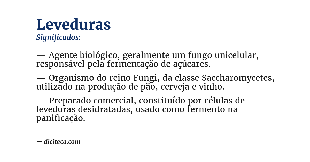 Significado de leveduras