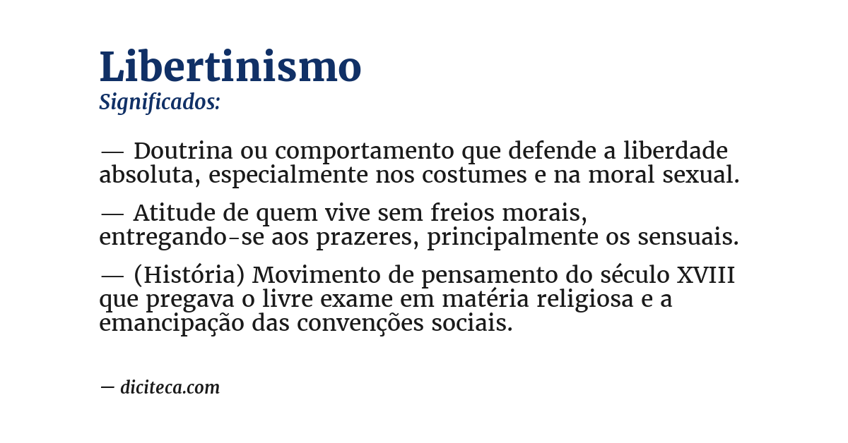 Significado de libertinismo