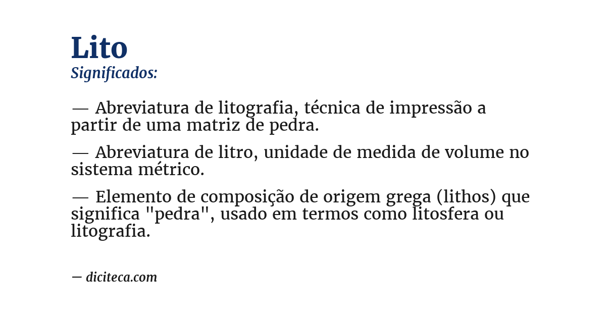 Significado de lito