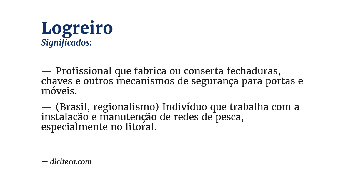 Significado de logreiro