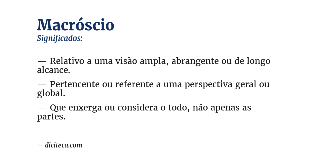 Significado de macróscio