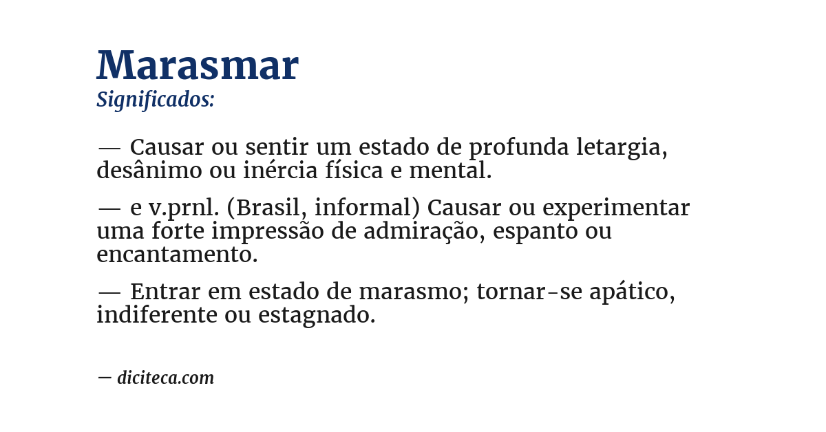 Significado de marasmar