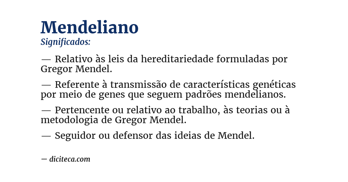 Significado de mendeliano