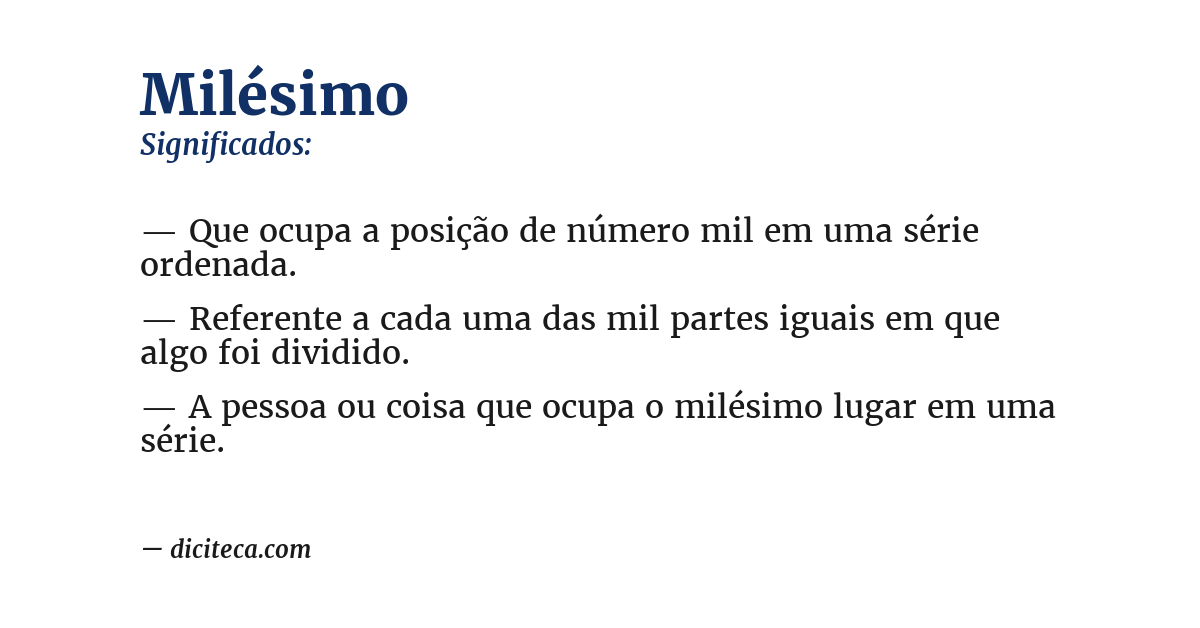 Significado de milésimo