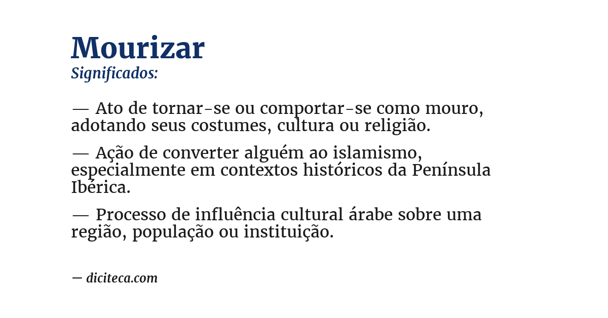 Significado de mourizar