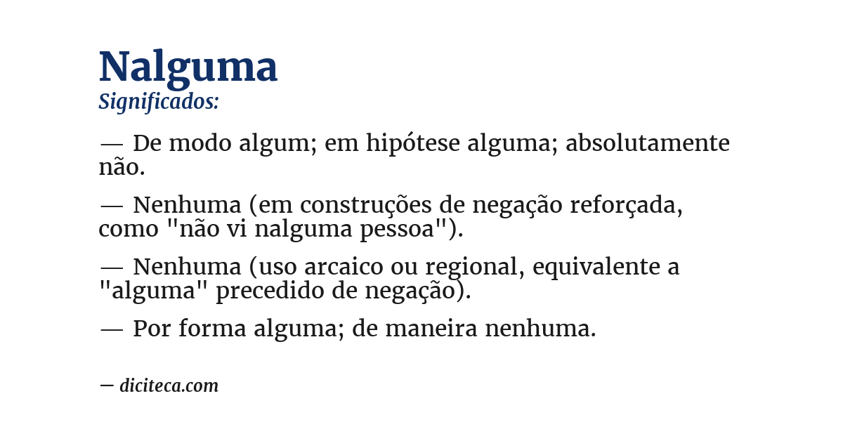 Significado de nalguma