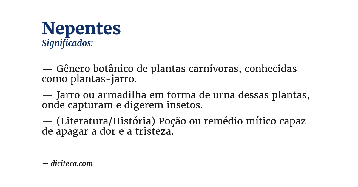 Significado de nepentes