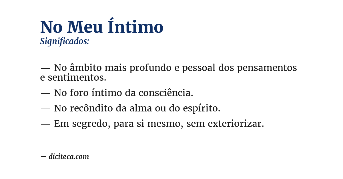 Significado de no meu íntimo