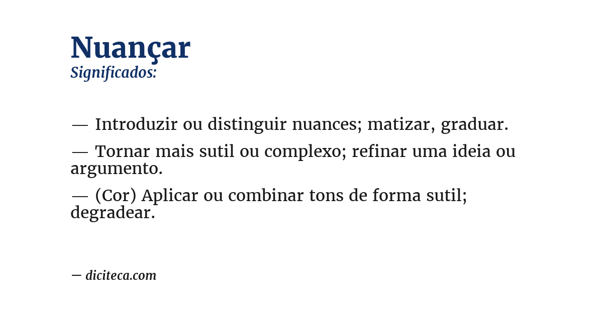 Significado de nuançar