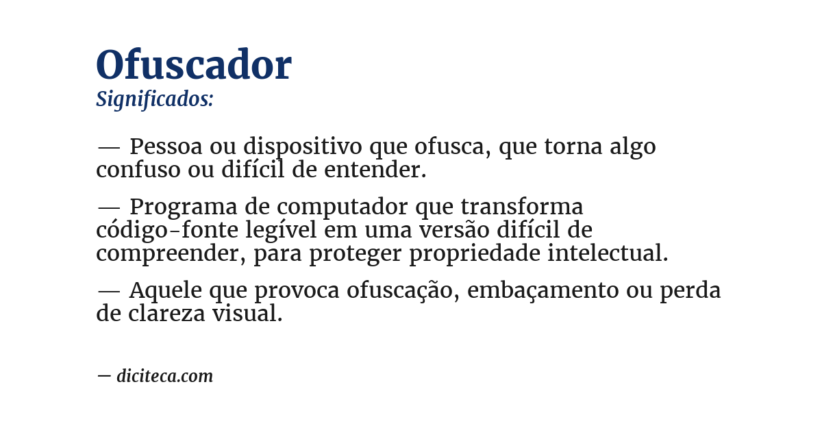 Significado de ofuscador