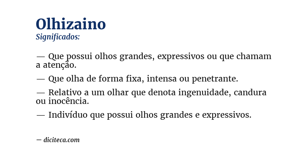 Significado de olhizaino