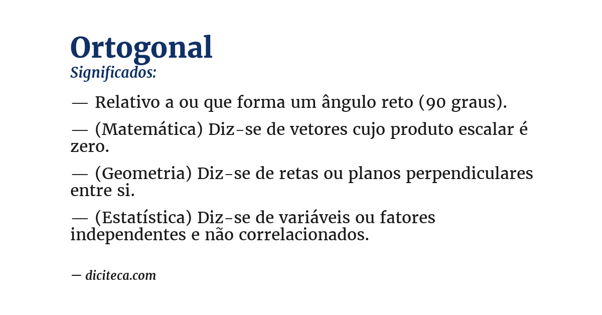 Significado de ortogonal