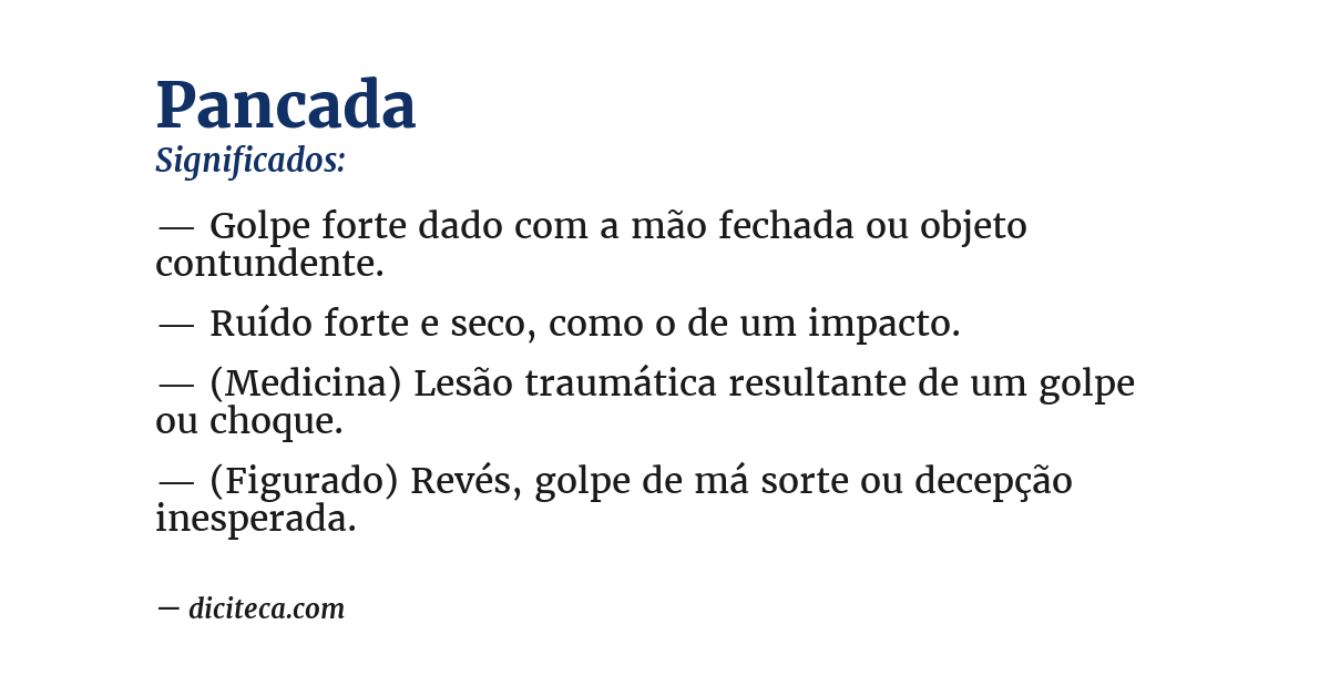 Significado de pancada