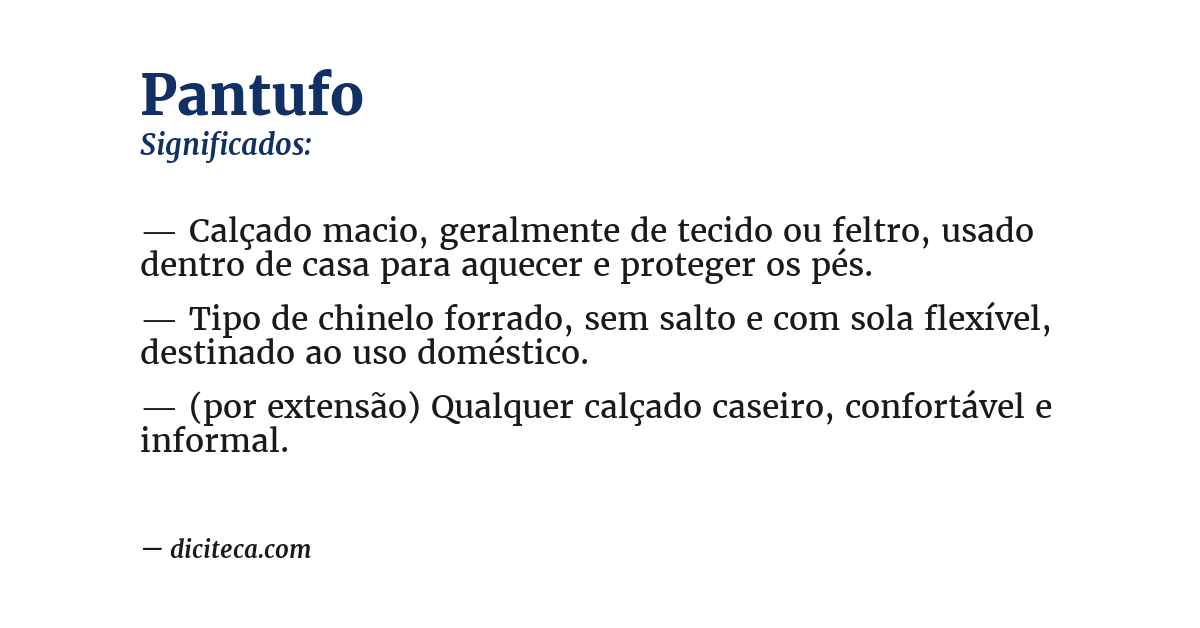 Significado de pantufo