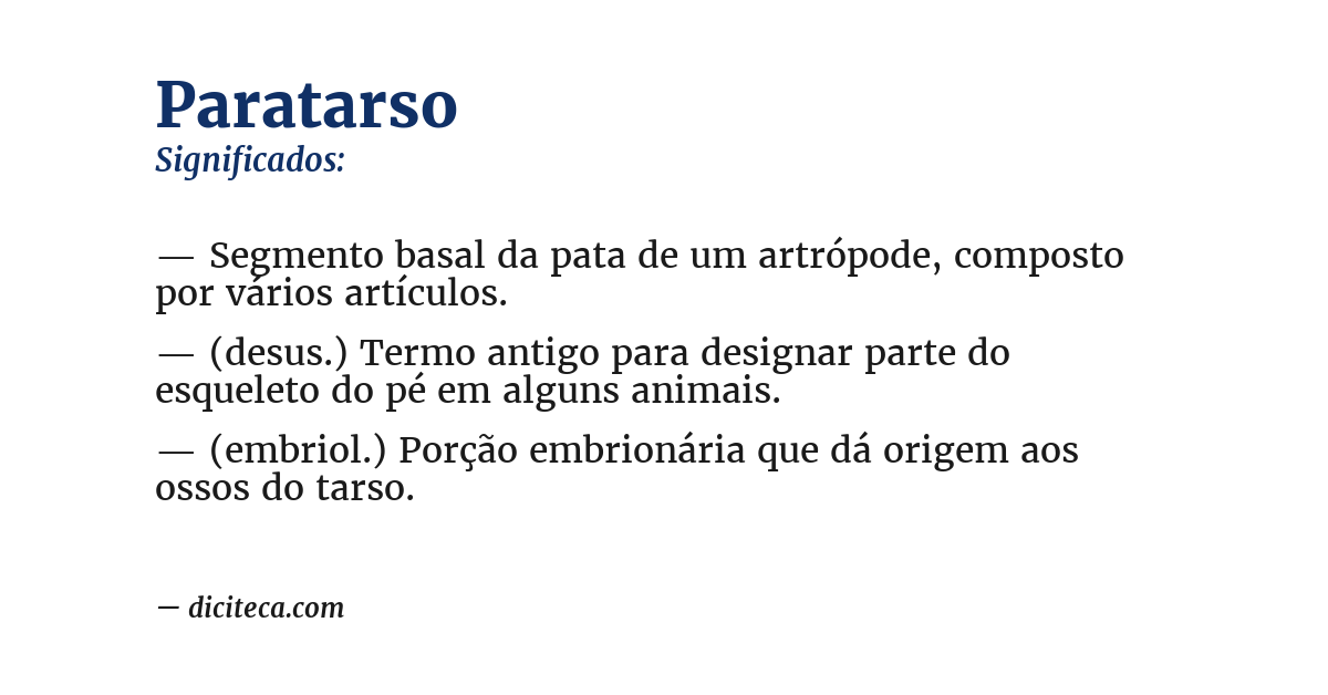 Significado de paratarso
