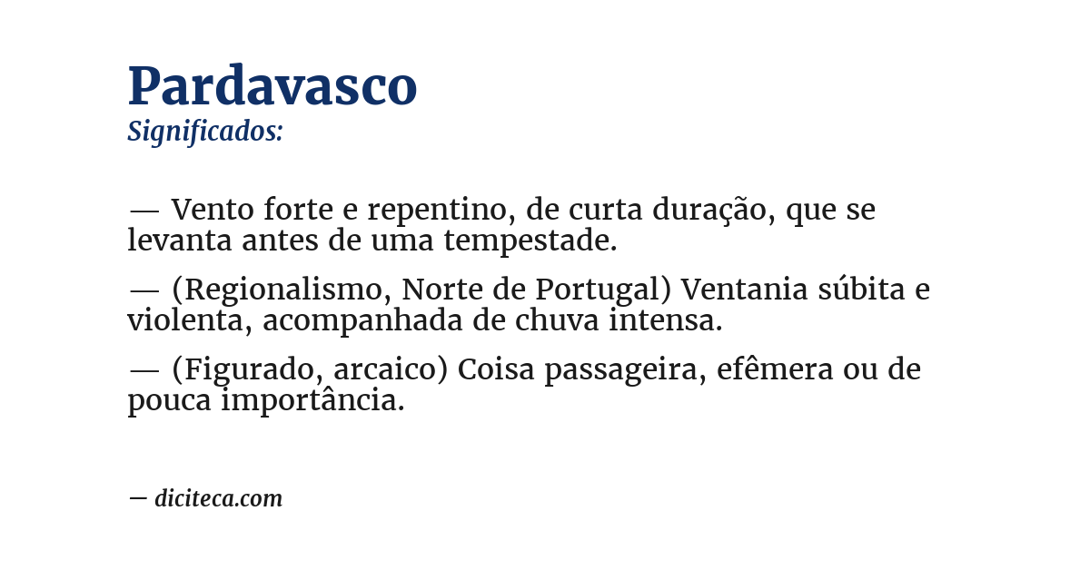 Significado de pardavasco