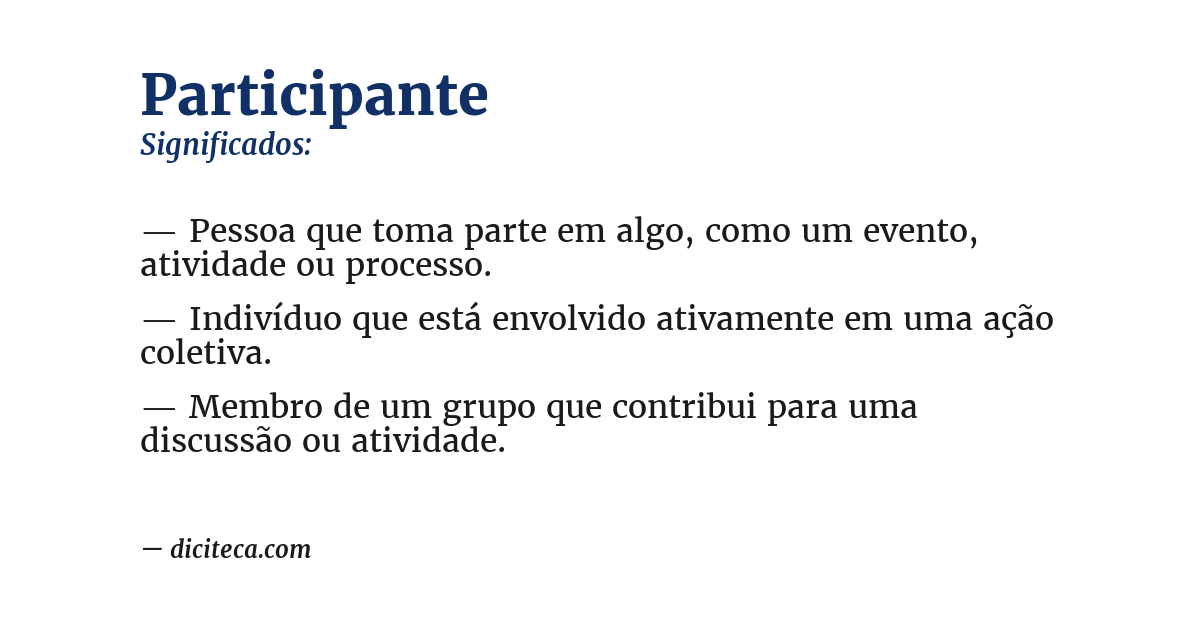 Significado de participante