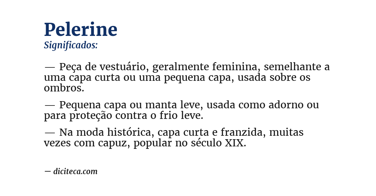 Significado de pelerine