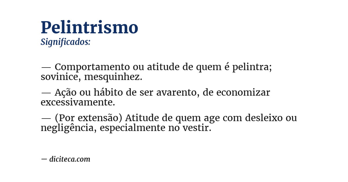 Significado de pelintrismo