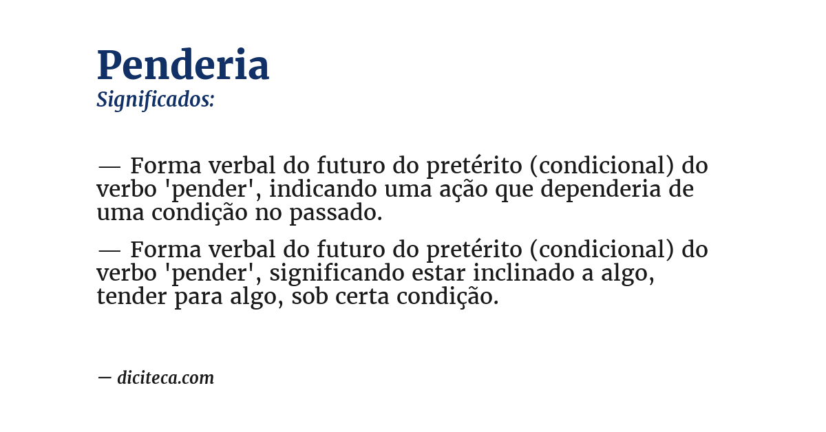 Significado de penderia